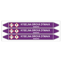 Značení potrubí, kyselina sírová dýmavá,3 ks, 355 × 37 mm